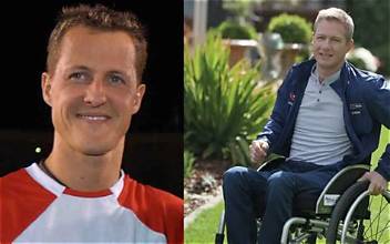 Michael Schumacher im Rollstuhl im Garten